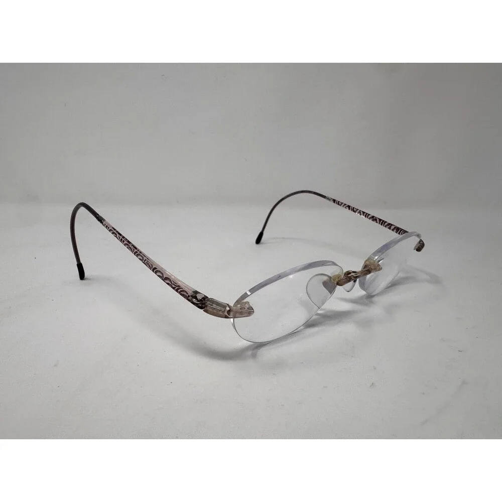 Silhouette SPX 1520 Pink Brown Rimless Eyeglass Frames 50-21-135 Austria Made